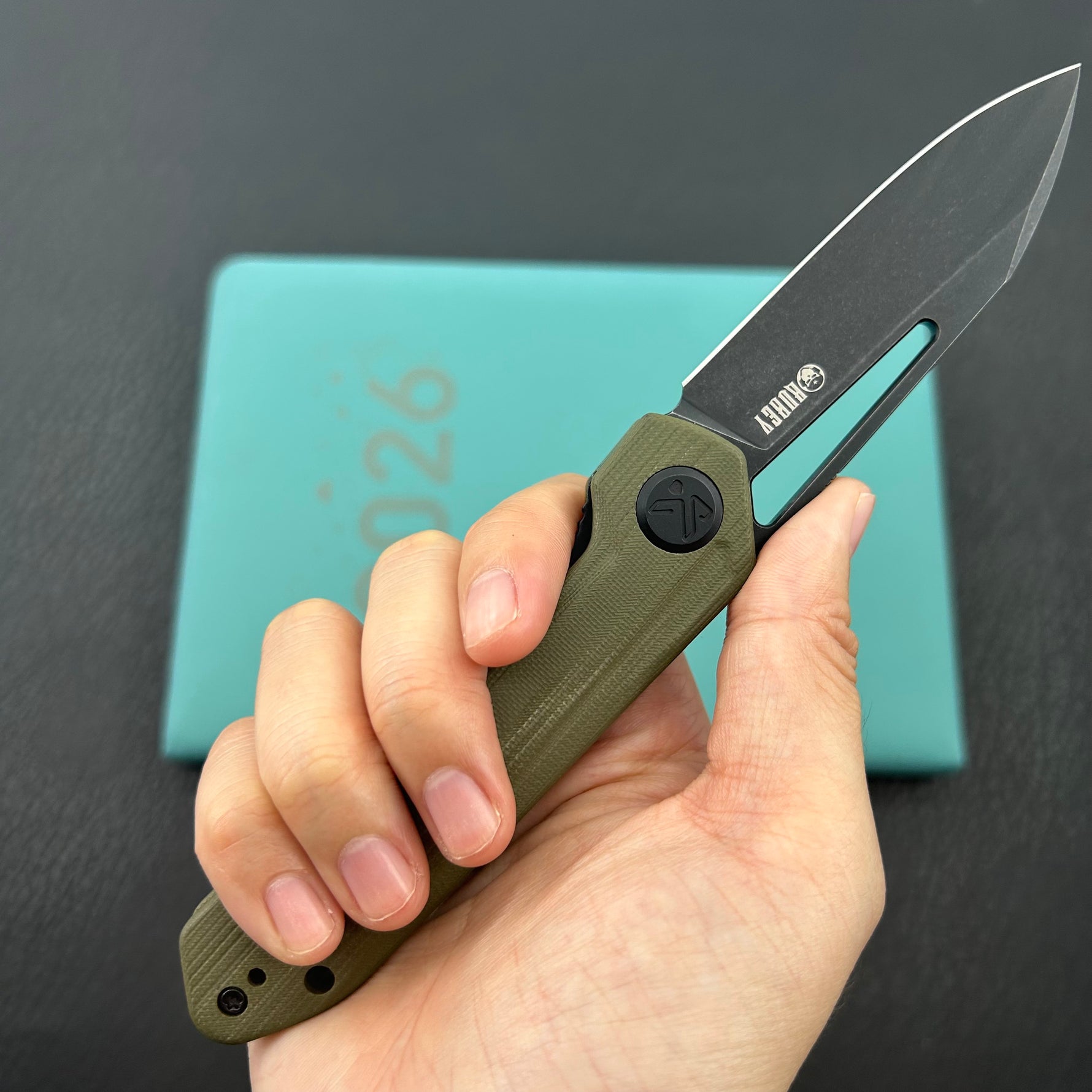 KUBEY knife KU321W Royal Linerlock Black Green   Folding Knife