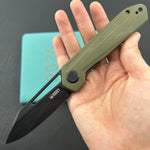 KUBEY knife KU321W Royal Linerlock Black Green   Folding Knife