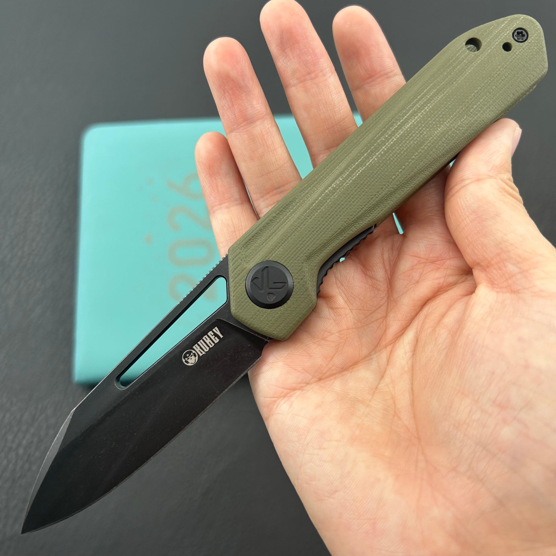 KUBEY knife KU321W Royal Linerlock Black Green   Folding Knife