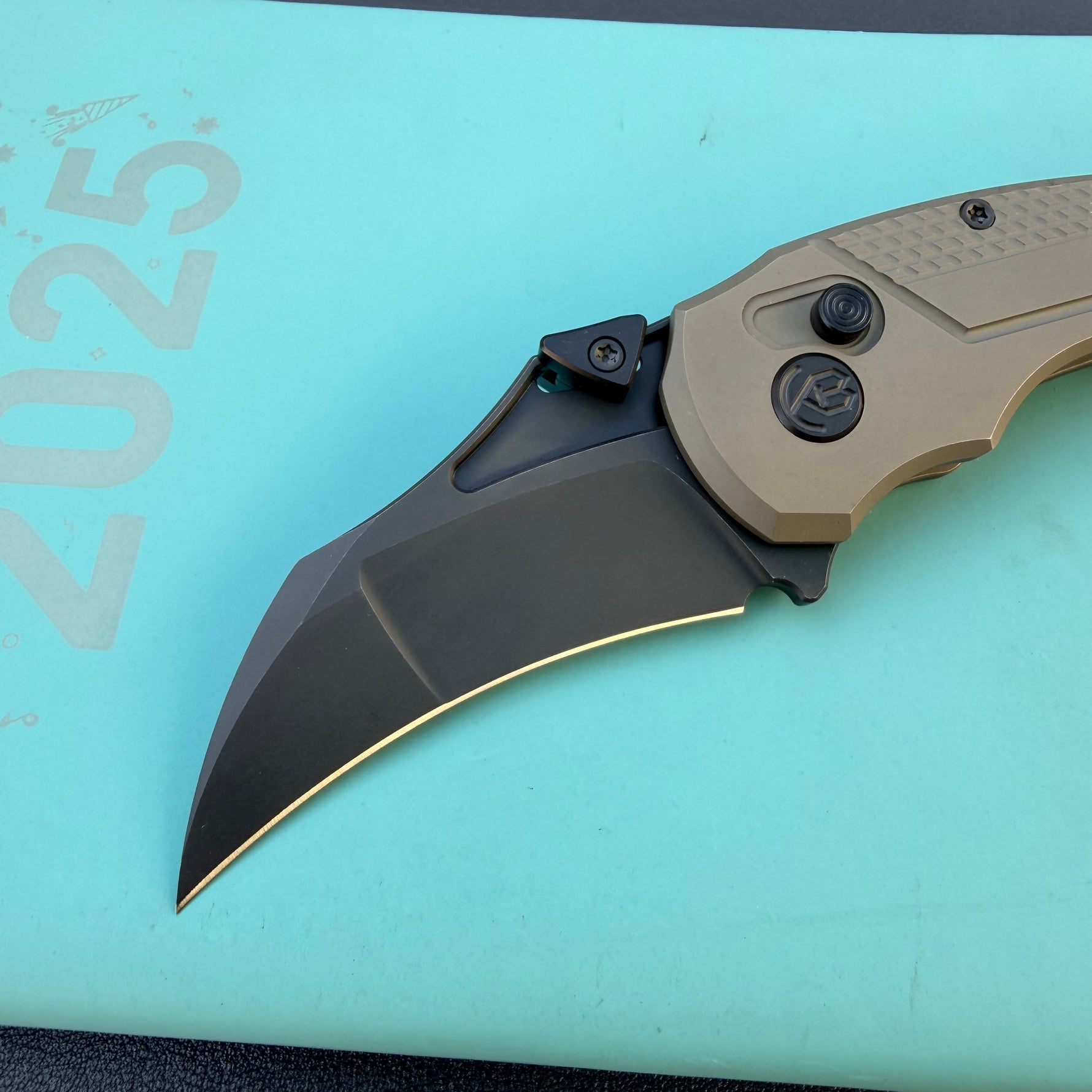 KB Knives  KB463C Tactical Toucan Folding Knife Darkwash Titanium Handle 2.36'' Darkwash 20CV Blade