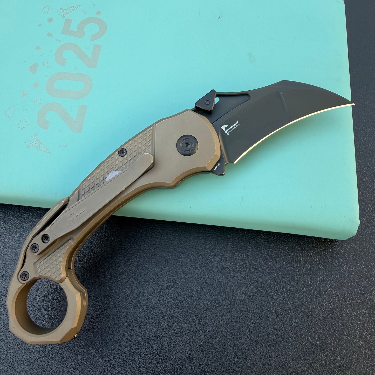 KB Knives  KB463C Tactical Toucan Folding Knife Darkwash Titanium Handle 2.36'' Darkwash 20CV Blade