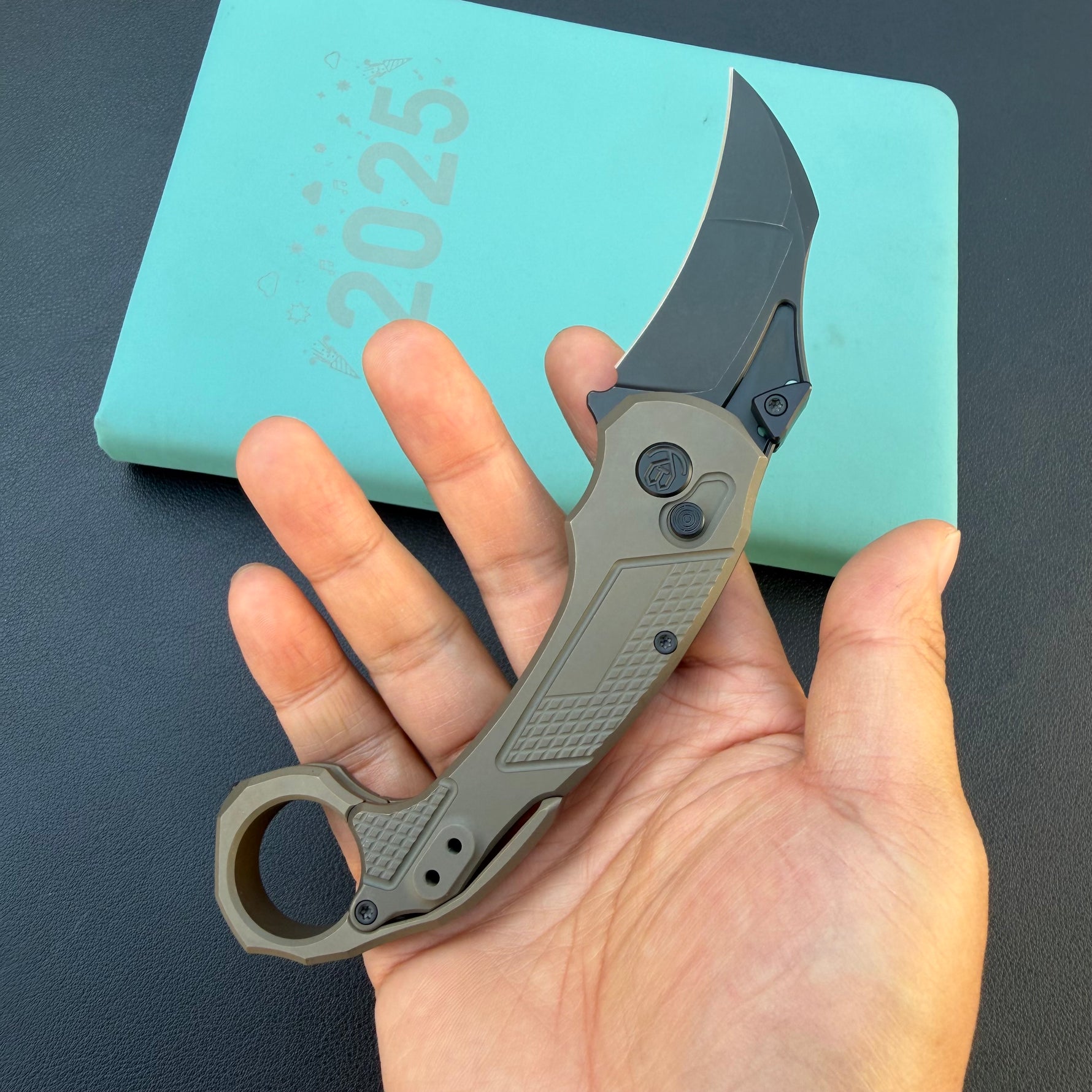 KB Knives  KB463C Tactical Toucan Folding Knife Darkwash Titanium Handle 2.36'' Darkwash 20CV Blade