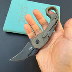 KB Knives  KB463C Tactical Toucan Folding Knife Darkwash Titanium Handle 2.36'' Darkwash 20CV Blade