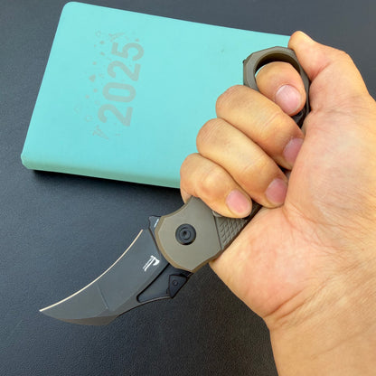KB Knives  KB463C Tactical Toucan Folding Knife Darkwash Titanium Handle 2.36'' Darkwash 20CV Blade
