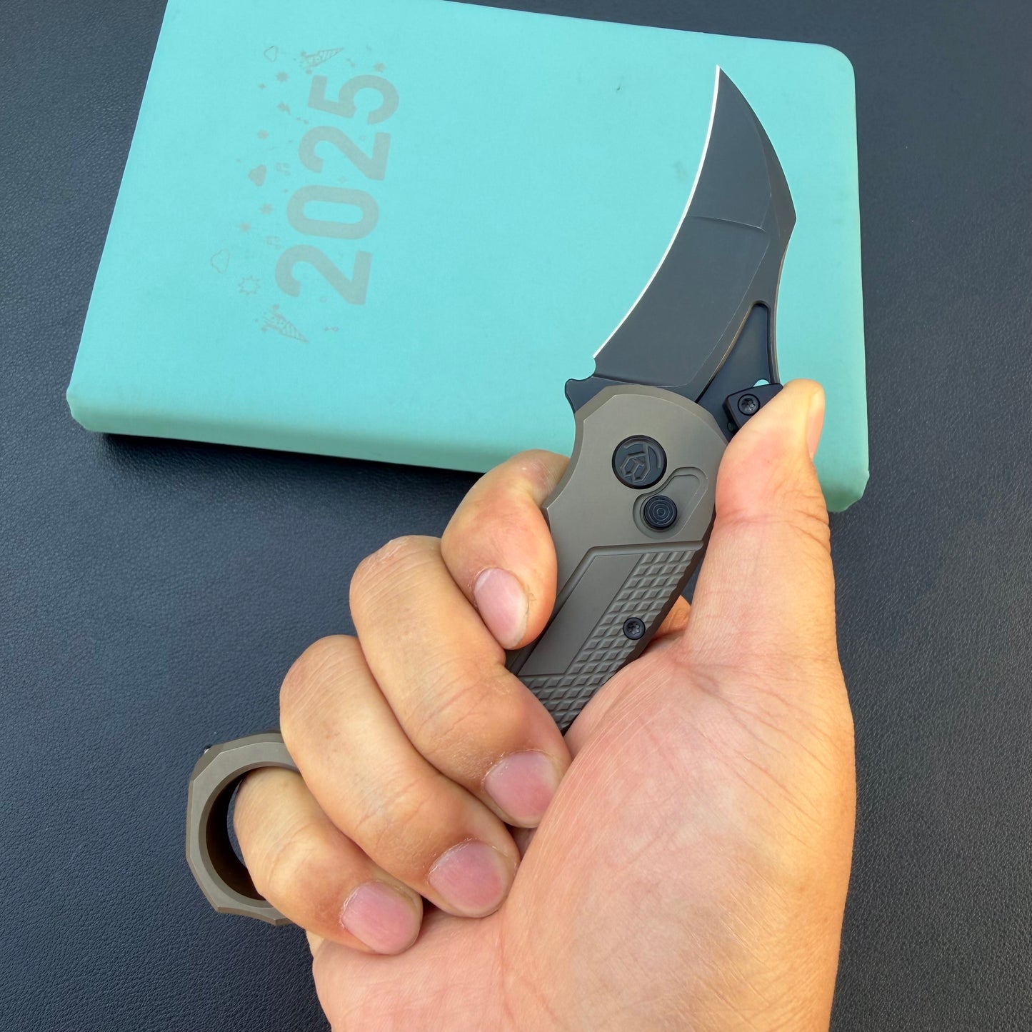 KB Knives  KB463C Tactical Toucan Folding Knife Darkwash Titanium Handle 2.36'' Darkwash 20CV Blade