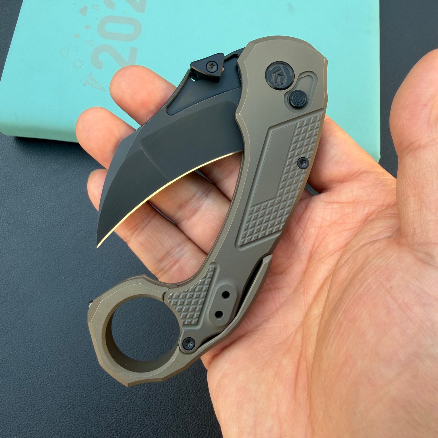 KB Knives  KB463C Tactical Toucan Folding Knife Darkwash Titanium Handle 2.36'' Darkwash 20CV Blade