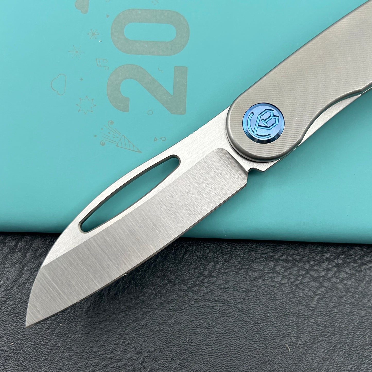 KB KNIVES KB354A Decimal Folding Knife Gray Titanium Handle 3.15" Belt Satin M390 Blade