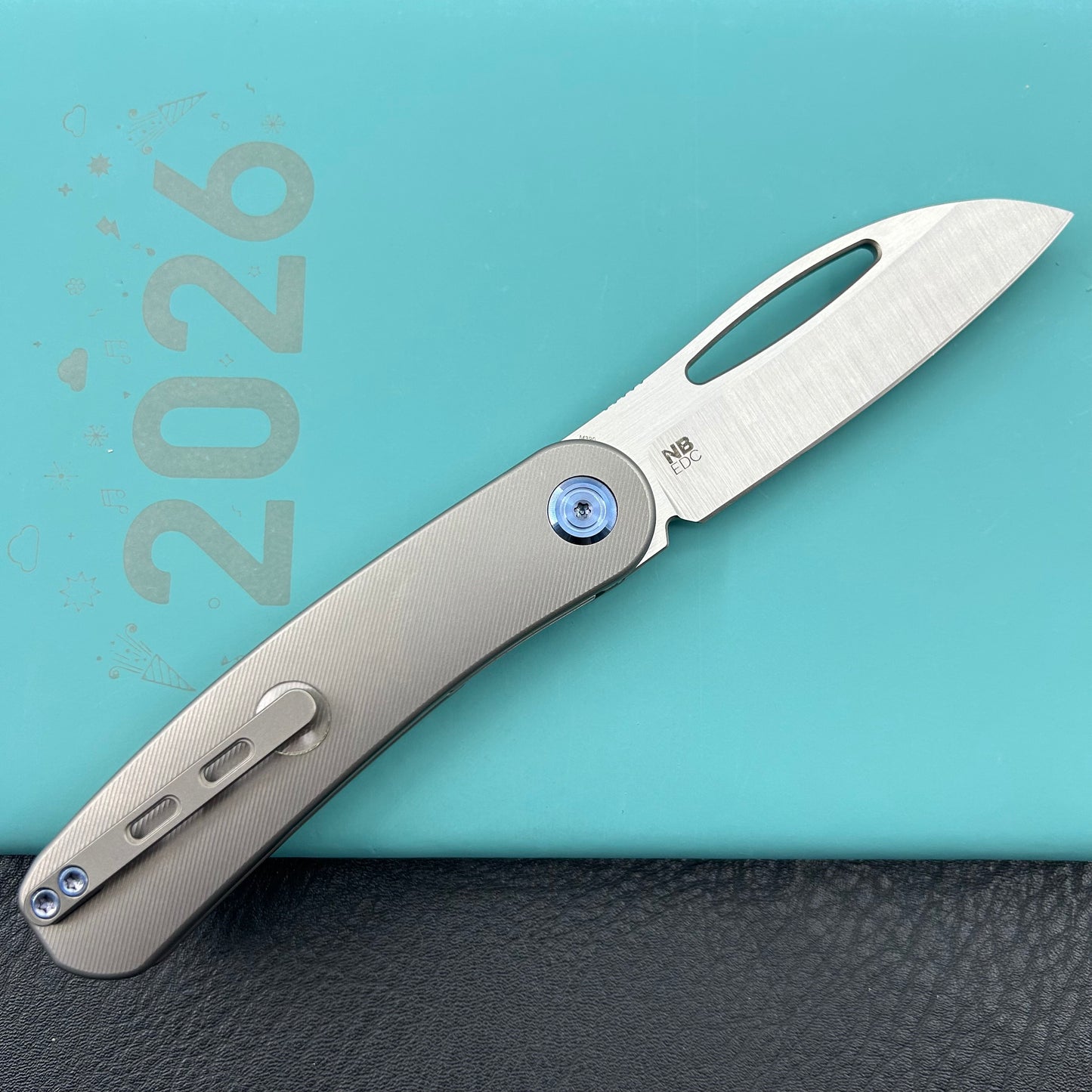 KB KNIVES KB354A Decimal Folding Knife Gray Titanium Handle 3.15" Belt Satin M390 Blade