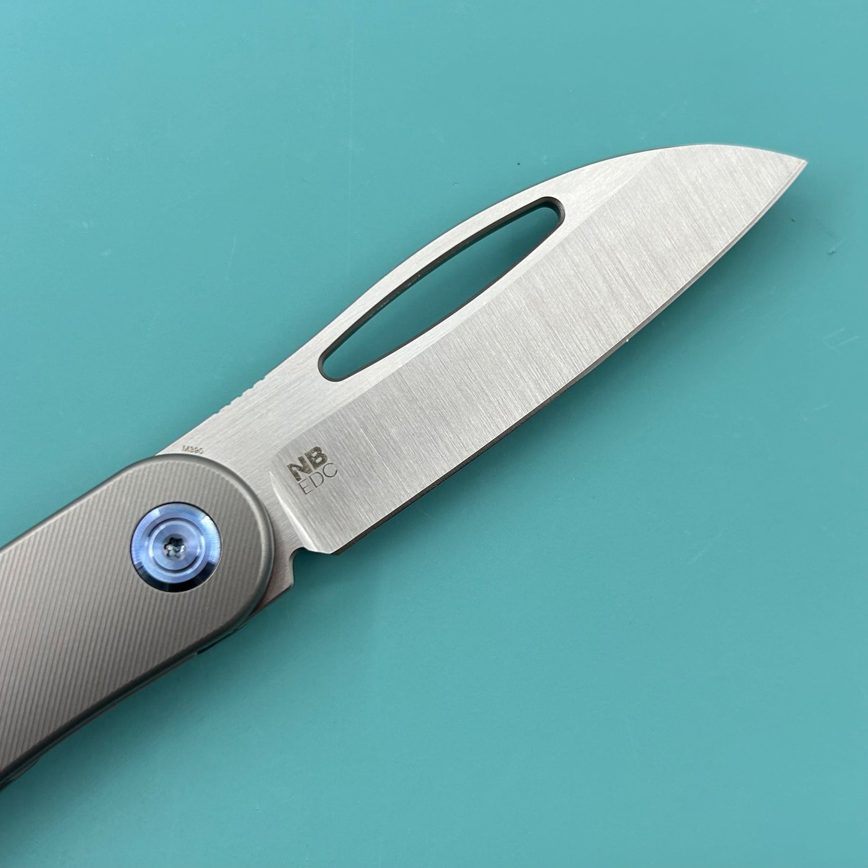 KB KNIVES KB354A Decimal Folding Knife Gray Titanium Handle 3.15" Belt Satin M390 Blade