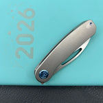 KB KNIVES KB354A Decimal Folding Knife Gray Titanium Handle 3.15" Belt Satin M390 Blade