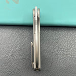 KB KNIVES KB354A Decimal Folding Knife Gray Titanium Handle 3.15" Belt Satin M390 Blade