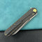 KUBEY KB247  Dandy Frame Lock Gentlemans Pocket Folding Knife Tiger Stripe Pattern Flamed 6AL4V Titanium Handle 3.94" Sandblasted S90V
