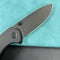 KUBEY KU342E Belus Thumb Stud Everyday Carry Pocket Knife Black  G10 Handle 2.95" Blackwashed AUS-10 Blade