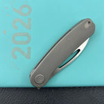 KB KNIVES KB354B Decimal Folding Knife Darkwash Titanium Handle 3.15" Belt Satin M390 Blade