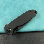 KUBEY KU342E Belus Thumb Stud Everyday Carry Pocket Knife Black  G10 Handle 2.95" Blackwashed AUS-10 Blade
