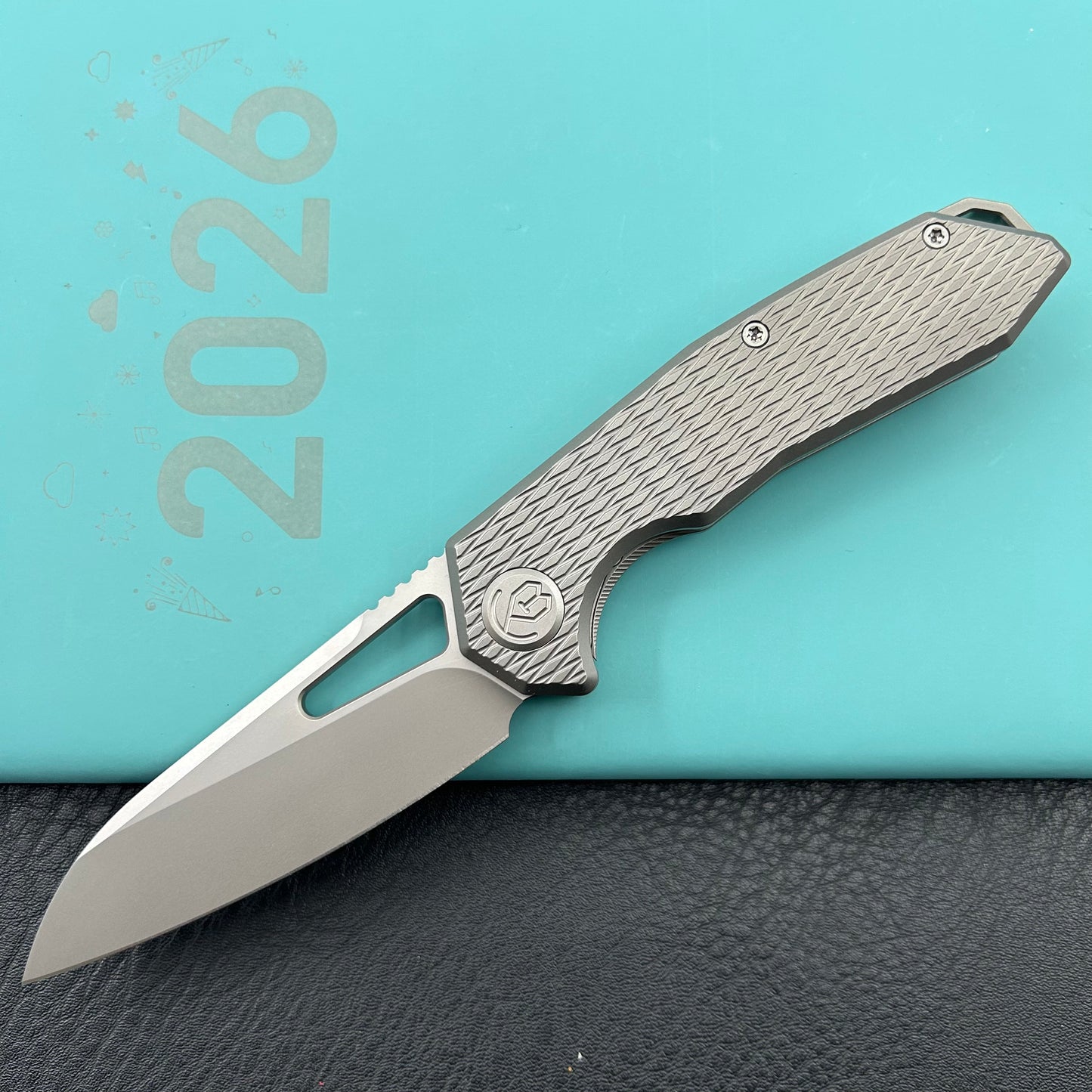 KB KNIVES KB284J Vagrant Folding Knife Sandblast Titanium Handle 3.15" Sandblast M390 Blade