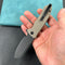 KUBEY KU336I Creon Small Pocket Knife with Button Lock Tan G10 Handle 2.87" Blackwashed AUS-10