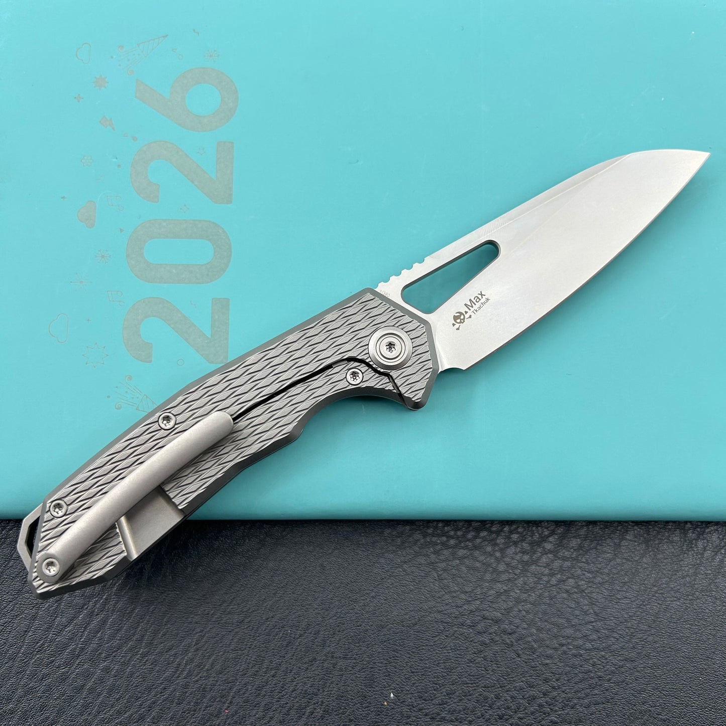 KB KNIVES KB284J Vagrant Folding Knife Sandblast Titanium Handle 3.15" Sandblast M390 Blade