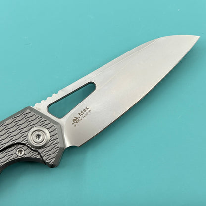 KB KNIVES KB284J Vagrant Folding Knife Sandblast Titanium Handle 3.15" Sandblast M390 Blade