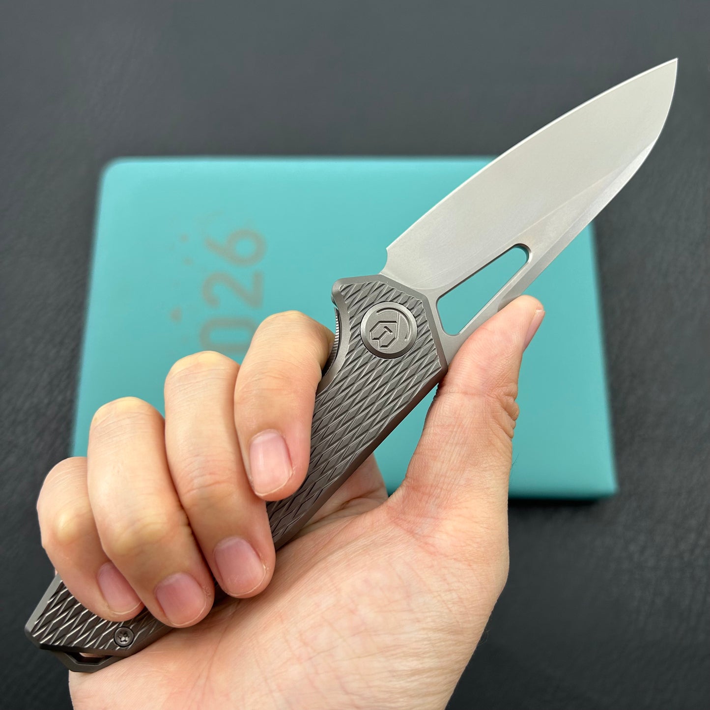 KB KNIVES KB284J Vagrant Folding Knife Sandblast Titanium Handle 3.15" Sandblast M390 Blade