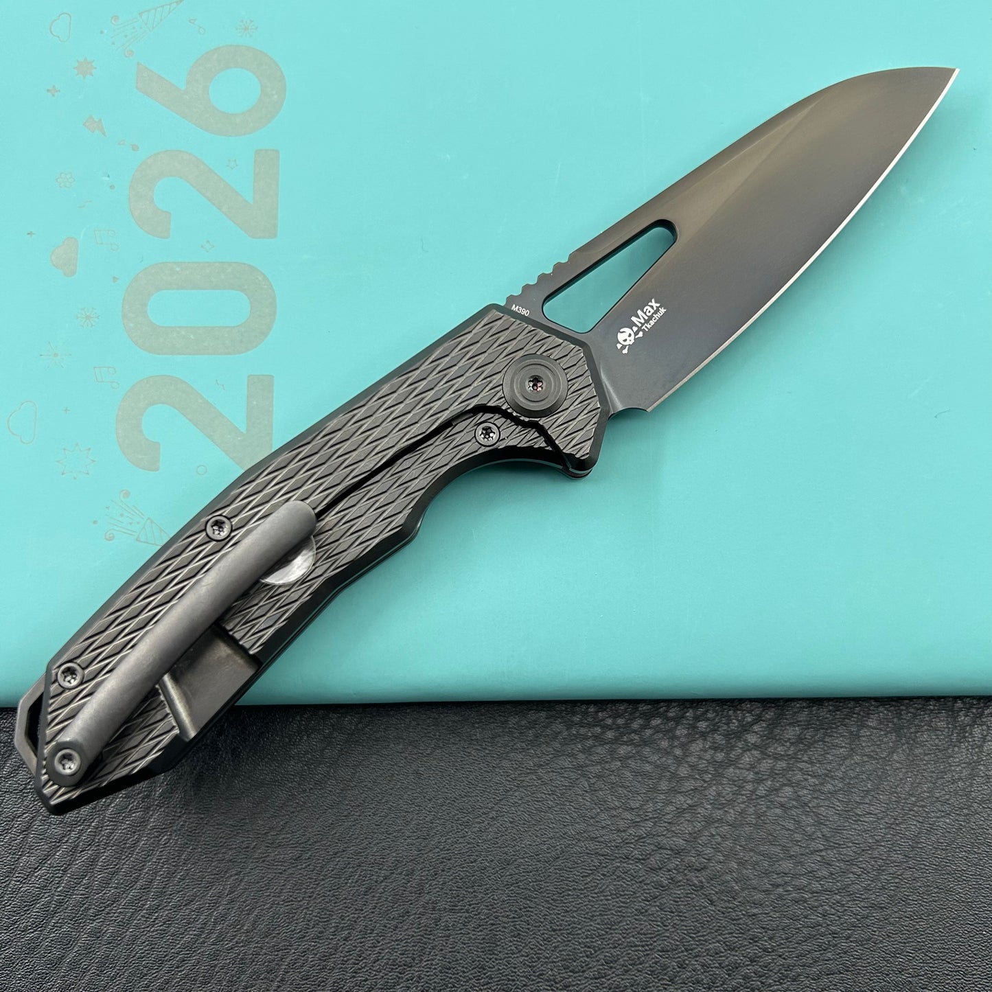 KB KNIVES KB284L Vagrant Folding Knife Regular DLC Titanium Handle 3.15" Regular DLC M390 Blade
