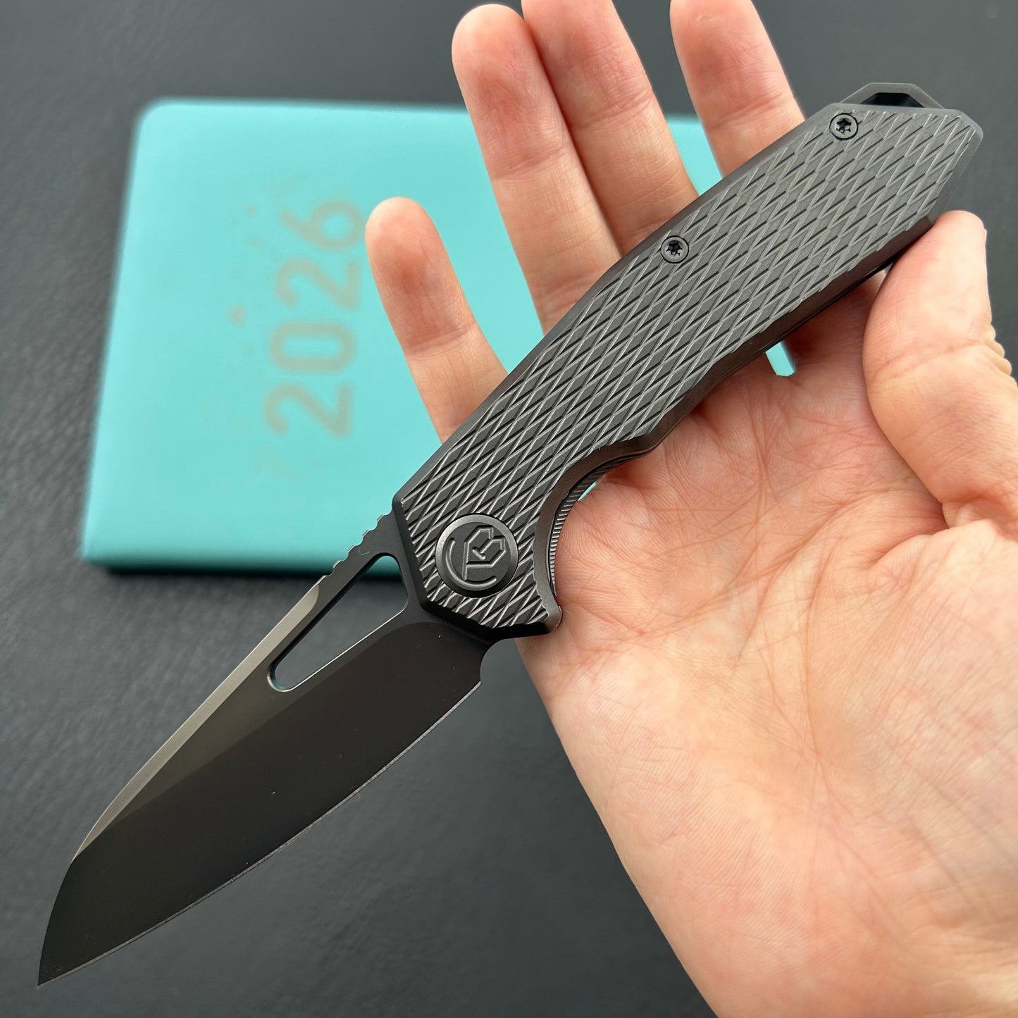 KB KNIVES KB284L Vagrant Folding Knife Regular DLC Titanium Handle 3.15" Regular DLC M390 Blade
