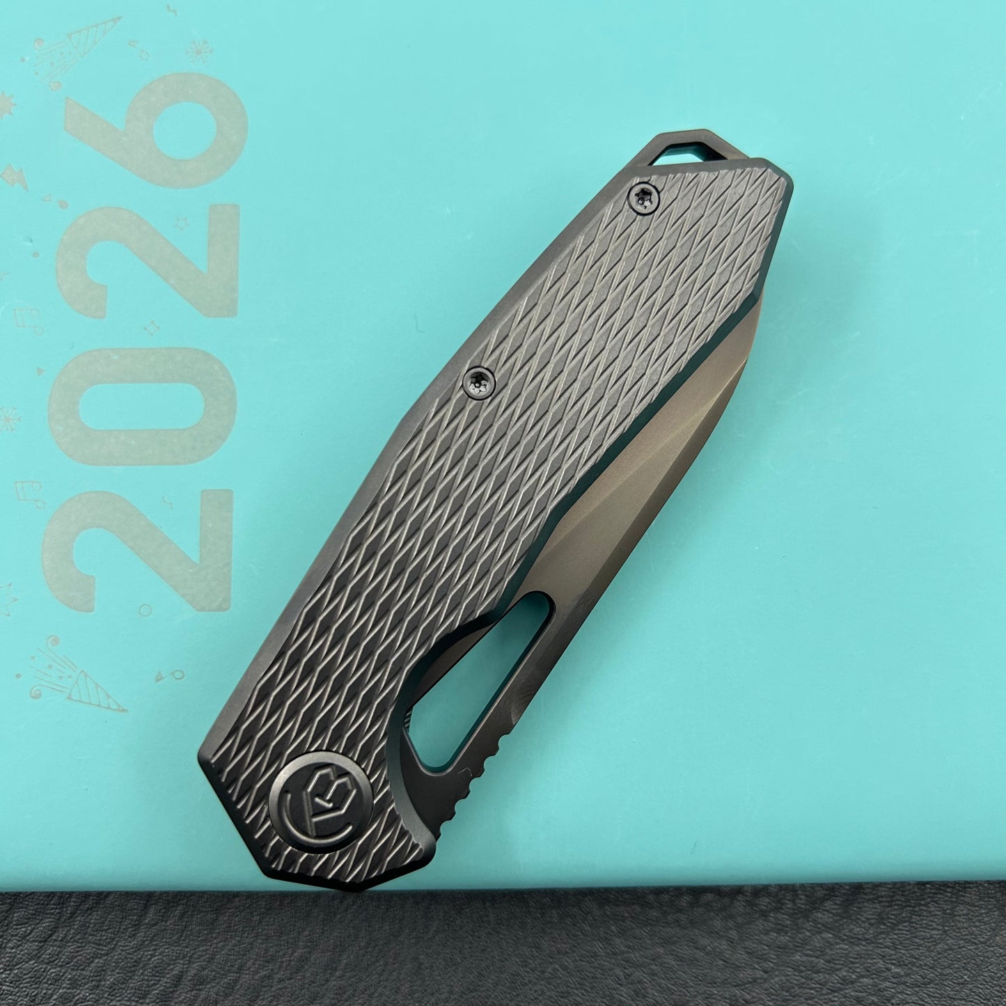 KB KNIVES KB284L Vagrant Folding Knife Regular DLC Titanium Handle 3.15" Regular DLC M390 Blade
