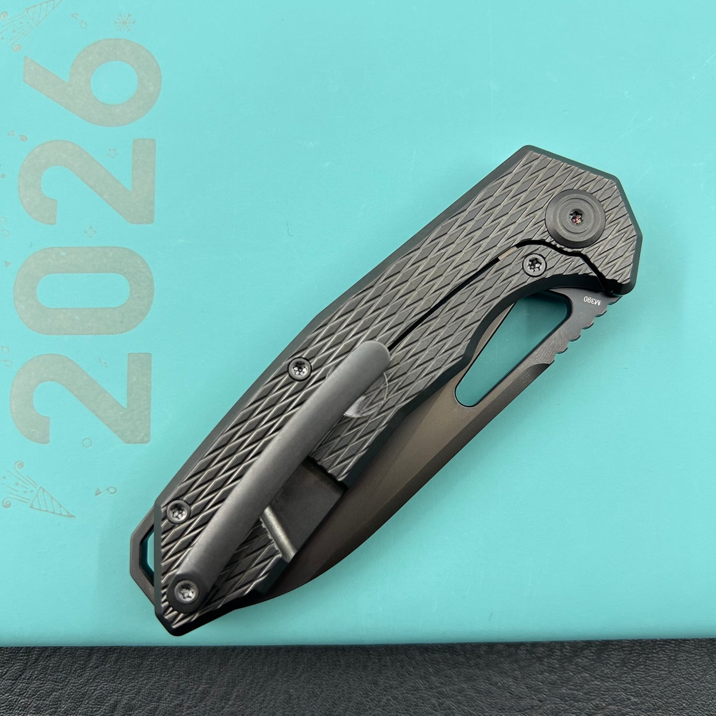 KB KNIVES KB284L Vagrant Folding Knife Regular DLC Titanium Handle 3.15" Regular DLC M390 Blade