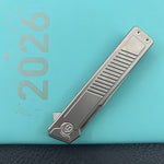 KB KNIVES KB420A Yondu Double Detent Knife Gray Ti Micro Milling 2.87'' Tanto Satin M390 Blade