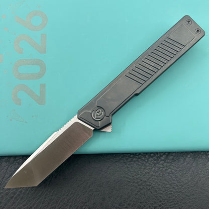 KB KNIVES KB420C Yondu Double Detent Knife DLC Ti Micro Milling 2.87'' Tanto Satin M390 Blade