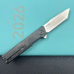 KB KNIVES KB420C Yondu Double Detent Knife DLC Ti Micro Milling 2.87'' Tanto Satin M390 Blade