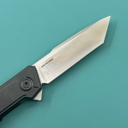 KB KNIVES KB420C Yondu Double Detent Knife DLC Ti Micro Milling 2.87'' Tanto Satin M390 Blade