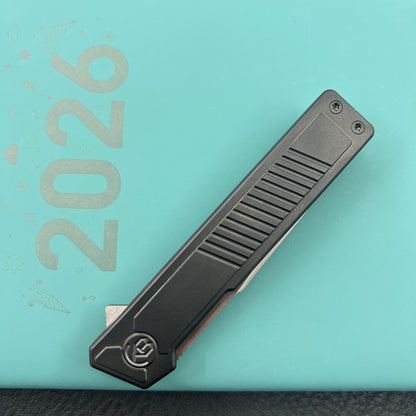 KB KNIVES KB420C Yondu Double Detent Knife DLC Ti Micro Milling 2.87'' Tanto Satin M390 Blade
