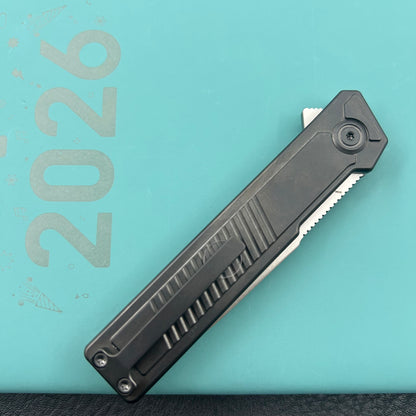 KB KNIVES KB420C Yondu Double Detent Knife DLC Ti Micro Milling 2.87'' Tanto Satin M390 Blade