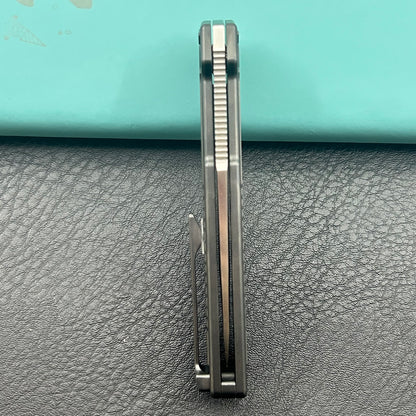 KB KNIVES KB420C Yondu Double Detent Knife DLC Ti Micro Milling 2.87'' Tanto Satin M390 Blade