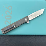 KB KNIVES KB420B Yondu Double Detent Knife Flamed Ti Micro Milling 2.87'' Tanto Satin M390 Blade