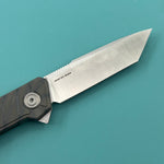 KB KNIVES KB420B Yondu Double Detent Knife Flamed Ti Micro Milling 2.87'' Tanto Satin M390 Blade