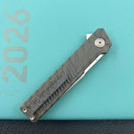 KB KNIVES KB420B Yondu Double Detent Knife Flamed Ti Micro Milling 2.87'' Tanto Satin M390 Blade