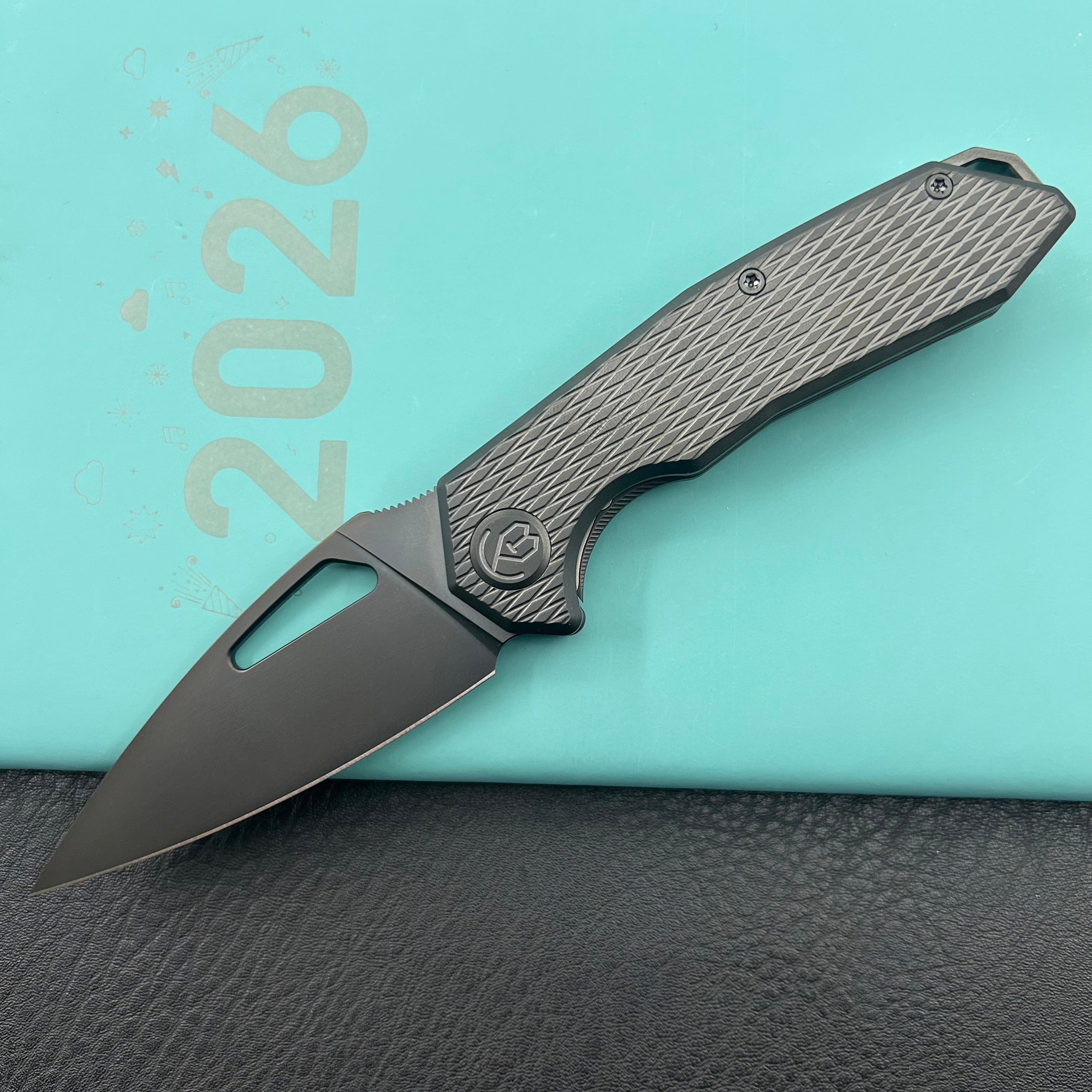 KB KNIVES KB286E Coeus Outdoor Folding Knife Regulr DLC Titanium Handle 3.11" Regular DLC M390 Blade