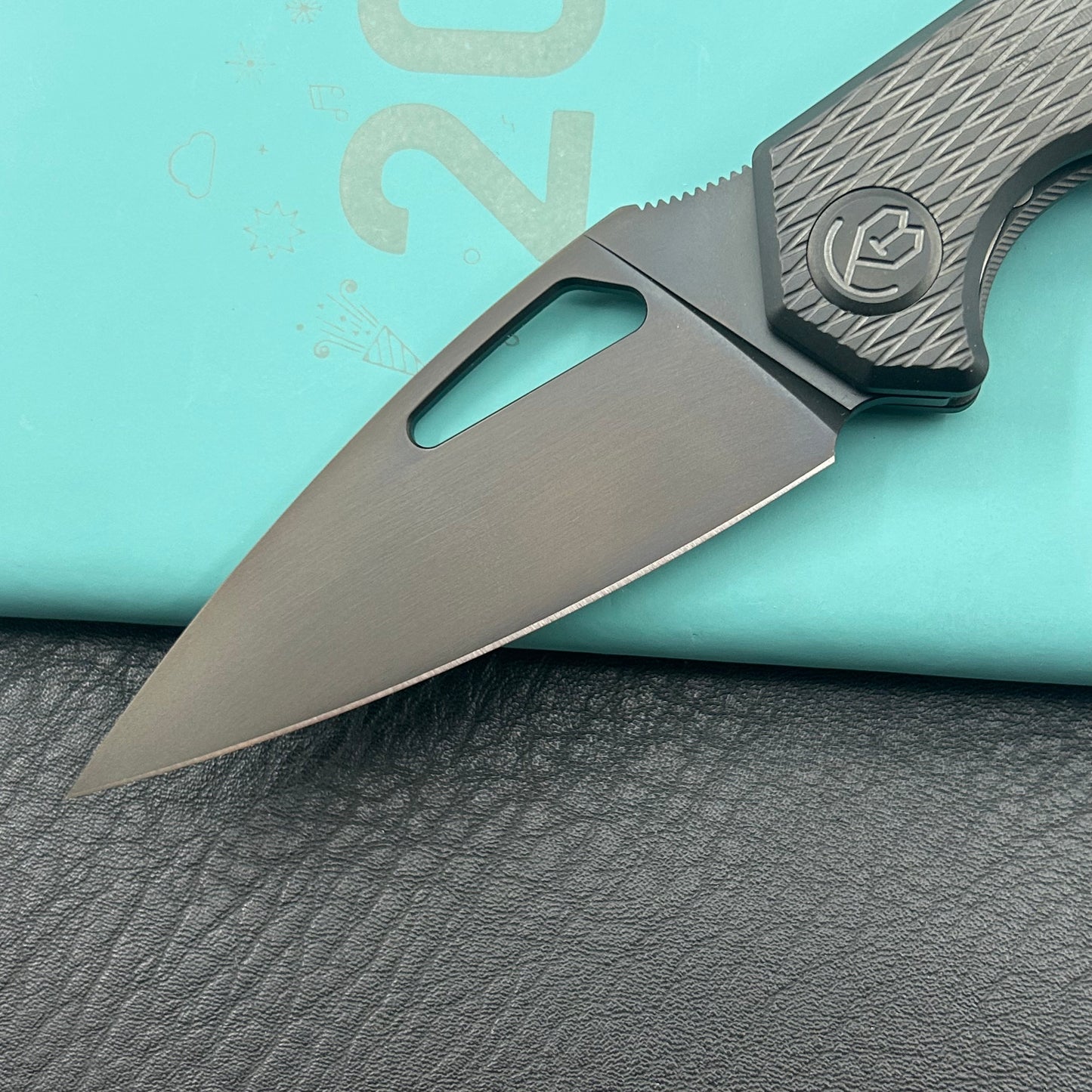 KB KNIVES KB286E Coeus Outdoor Folding Knife Regulr DLC Titanium Handle 3.11" Regular DLC M390 Blade