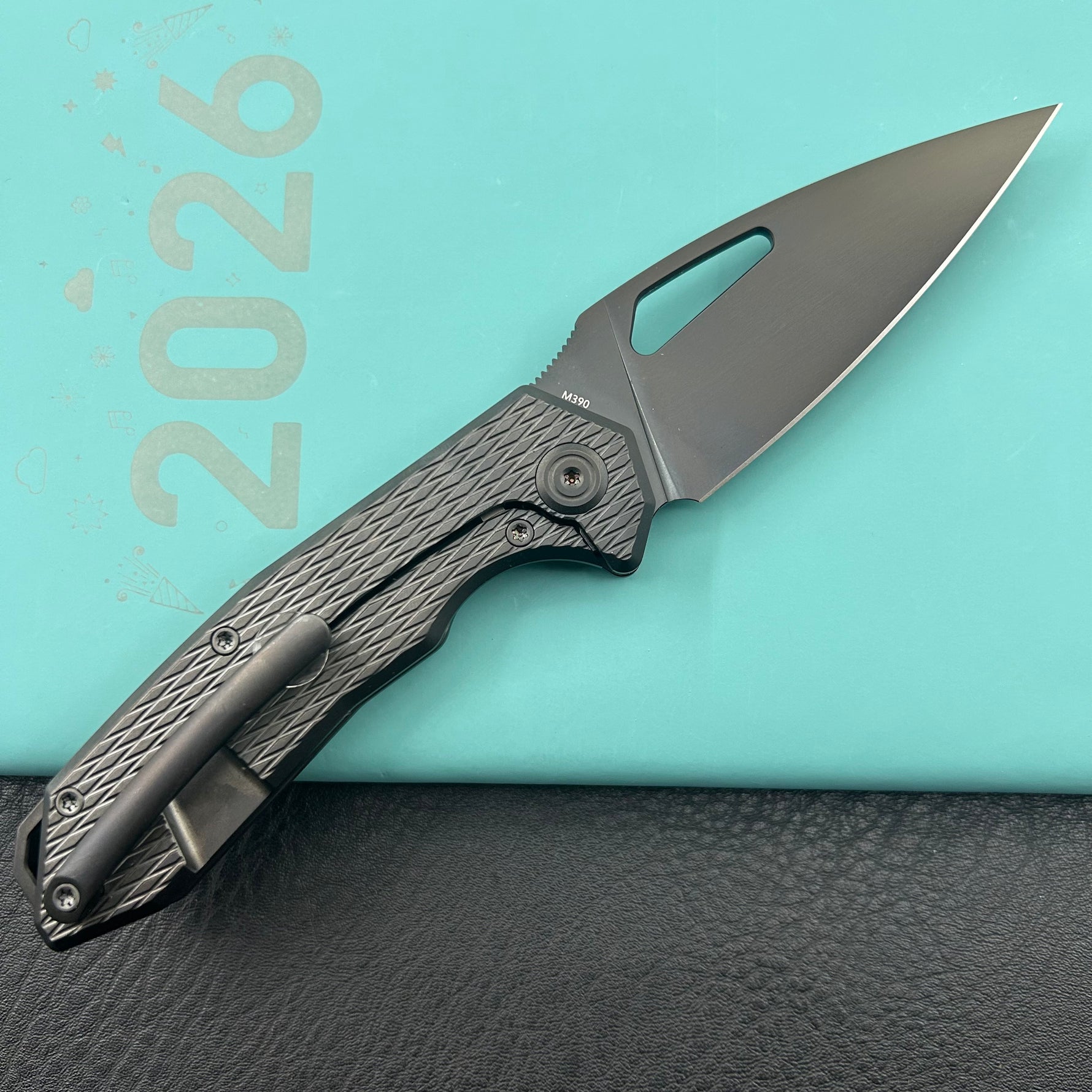 KB KNIVES KB286E Coeus Outdoor Folding Knife Regulr DLC Titanium Handle 3.11" Regular DLC M390 Blade