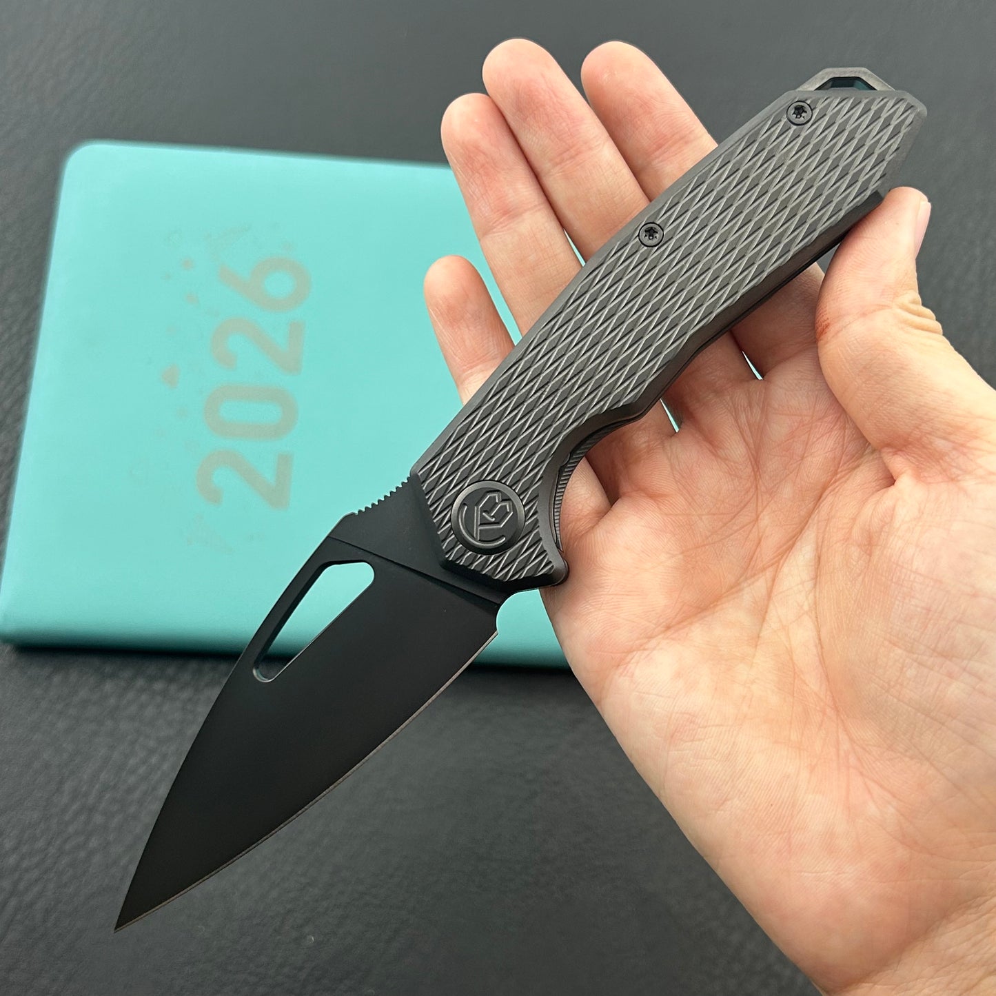 KB KNIVES KB286E Coeus Outdoor Folding Knife Regulr DLC Titanium Handle 3.11" Regular DLC M390 Blade