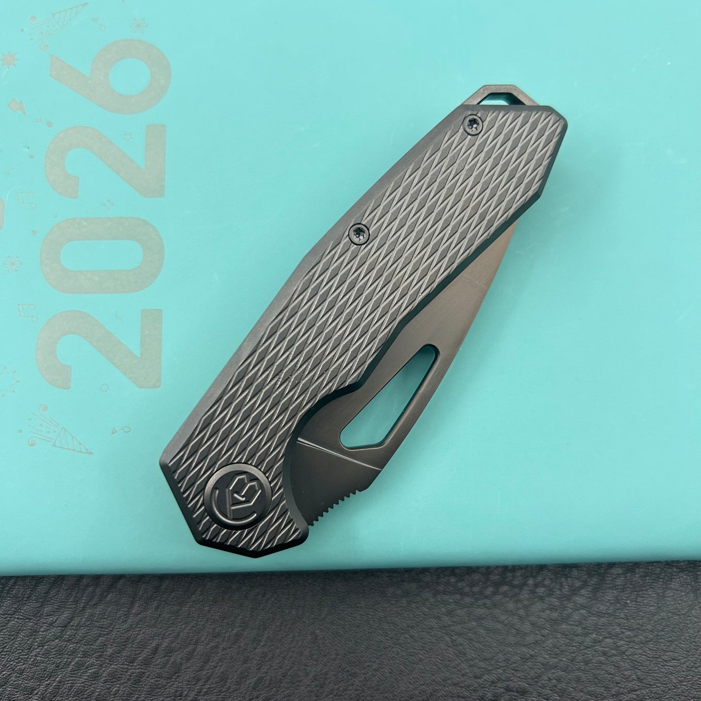 KB KNIVES KB286E Coeus Outdoor Folding Knife Regulr DLC Titanium Handle 3.11" Regular DLC M390 Blade