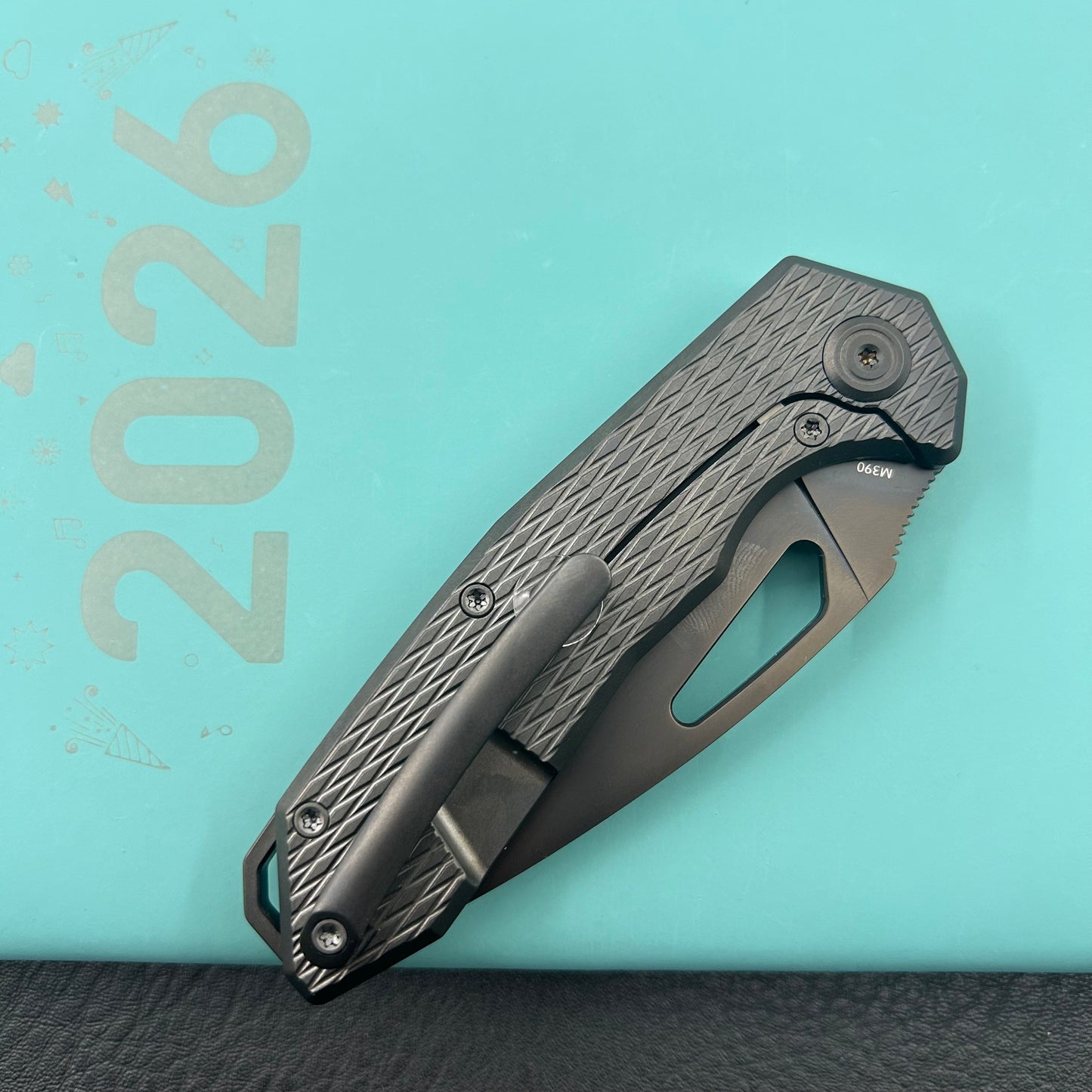 KB KNIVES KB286E Coeus Outdoor Folding Knife Regulr DLC Titanium Handle 3.11" Regular DLC M390 Blade