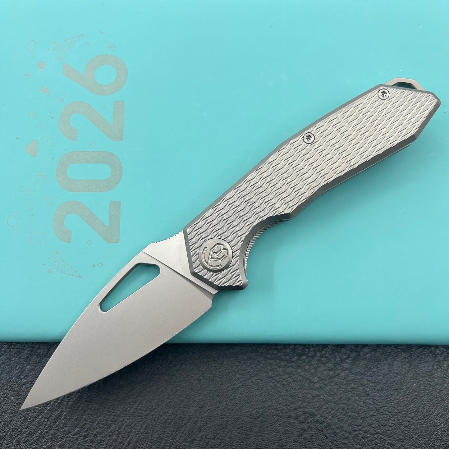 KB KNIVES KB286C Coeus Outdoor Folding Knife Gray Titanium Handle 3.11" Beadblast M390 Blade