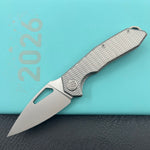 KB KNIVES KB286C Coeus Outdoor Folding Knife Gray Titanium Handle 3.11" Beadblast M390 Blade