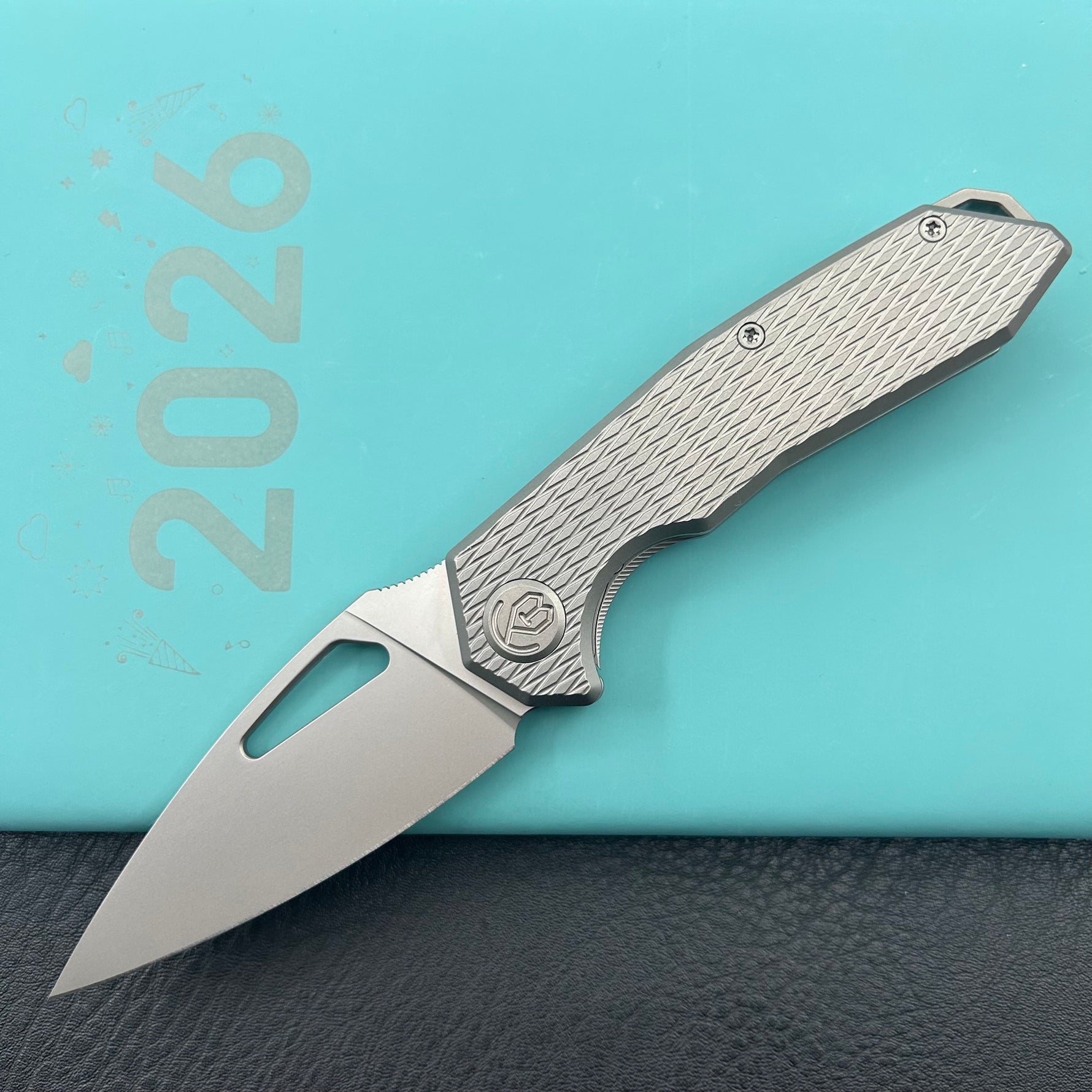 KB KNIVES KB286C Coeus Outdoor Folding Knife Gray Titanium Handle 3.11" Beadblast M390 Blade
