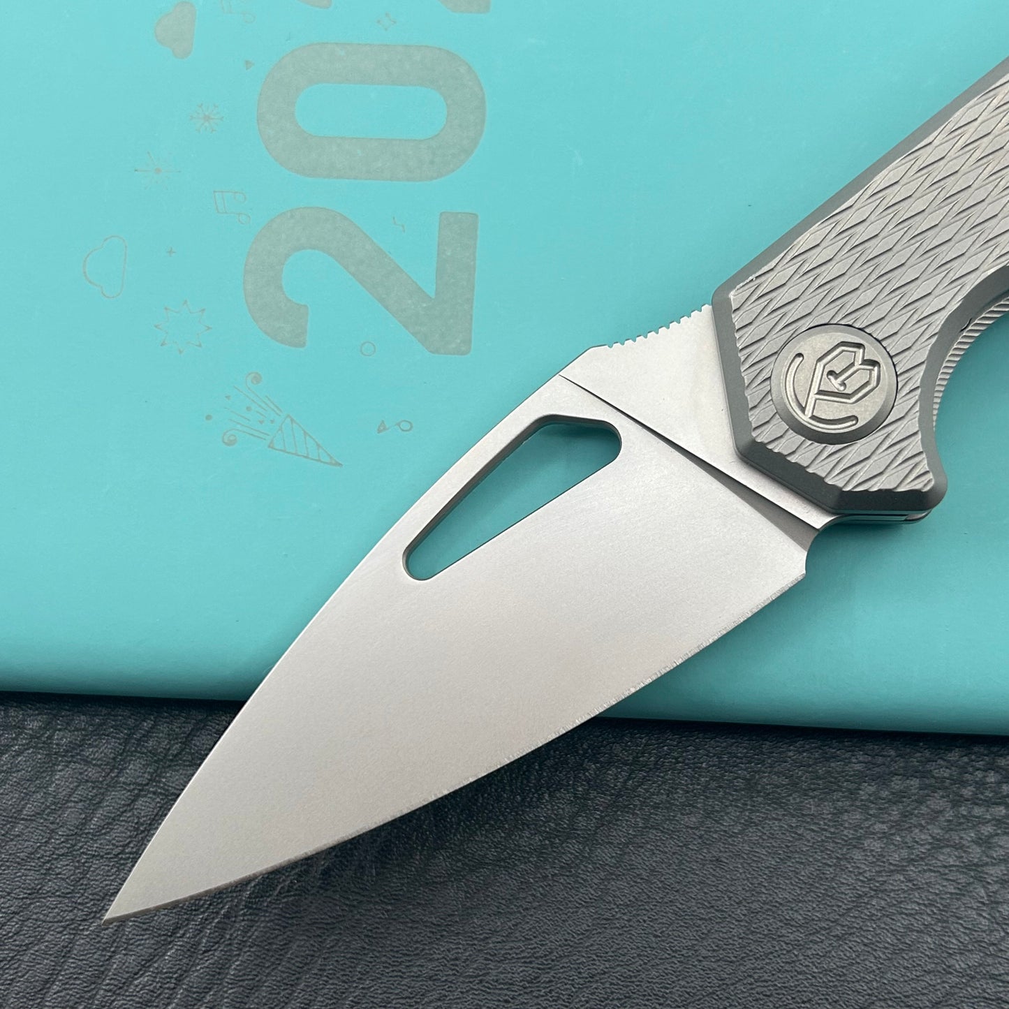 KB KNIVES KB286C Coeus Outdoor Folding Knife Gray Titanium Handle 3.11" Beadblast M390 Blade