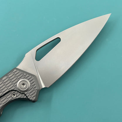 KB KNIVES KB286C Coeus Outdoor Folding Knife Gray Titanium Handle 3.11" Beadblast M390 Blade