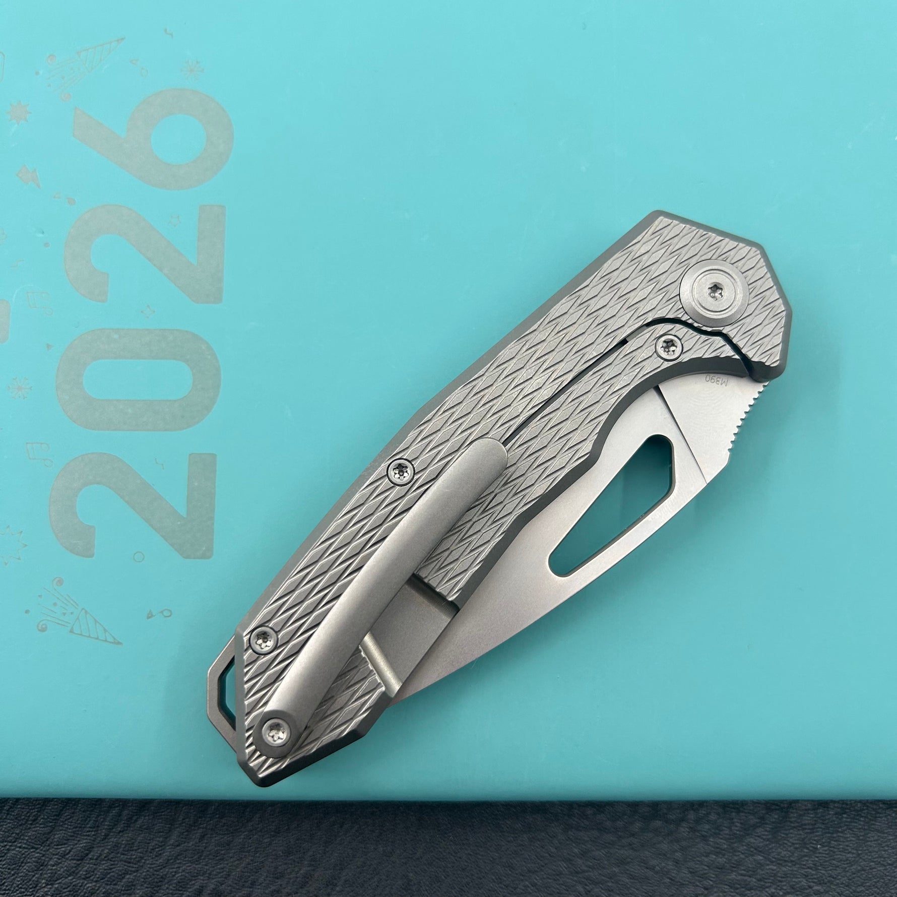 KB KNIVES KB286C Coeus Outdoor Folding Knife Gray Titanium Handle 3.11" Beadblast M390 Blade